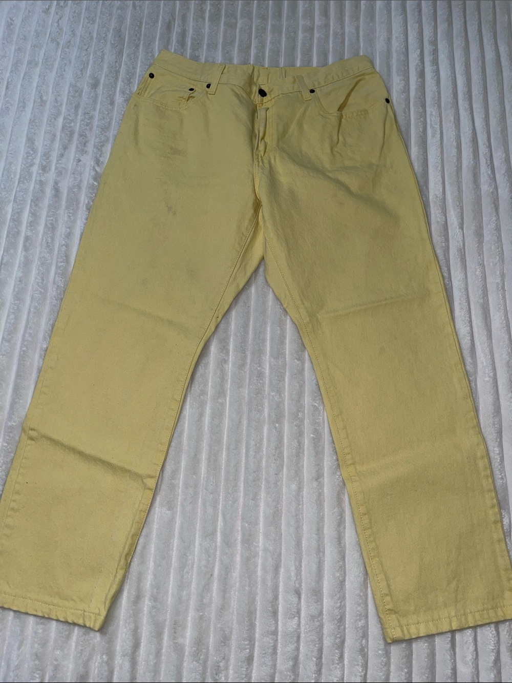 Levis Yellow High-Waist Straight Leg Jeans | Size 33